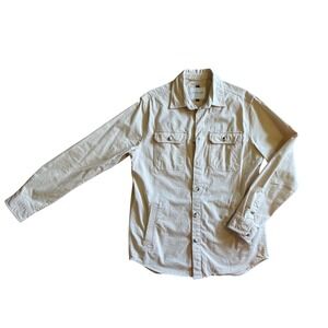 Denim & Flower Ricky Singh Beige Utility Shirt Jacket Mens Stretch Shacket M